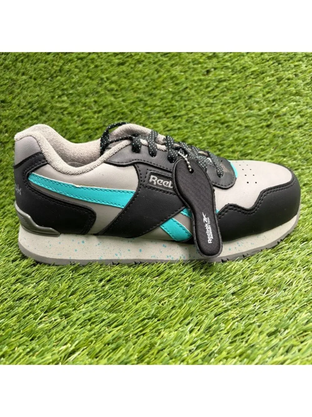 Reebok Harman Womens Size 7 Gray Black Blue Composite Toe Safety Work Shoes